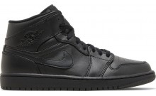 Black Jordan 1 Mid Shoes Womens AU5722-222