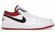 White Red Jordan 1 Low Shoes Mens BQ5522-566