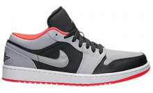Grey Red Jordan 1 Low Shoes Mens CL7437-855