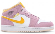 Pink Jordan 1 Mid SE GS Shoes Womens FK4884-376