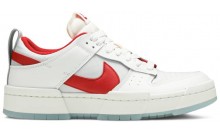 White Red Dunk Low Disrupt Shoes Womens II2660-283