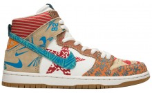 Multicolor Dunk Thomas Campbell x SB Dunk High Shoes Womens NC7212-402