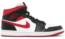 Black Red Jordan 1 Mid Shoes Mens QK2638-922