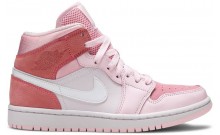 Pink Jordan Wmns Air Jordan 1 Mid Shoes Womens WJ1082-015