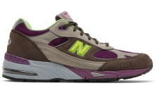 Purple Green New Balance Stray Rats x 991 Made in England Shoes Mens WX3674-817