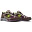 Purple Green New Balance Stray Rats x 991 Made in England Shoes Womens WX3674-817